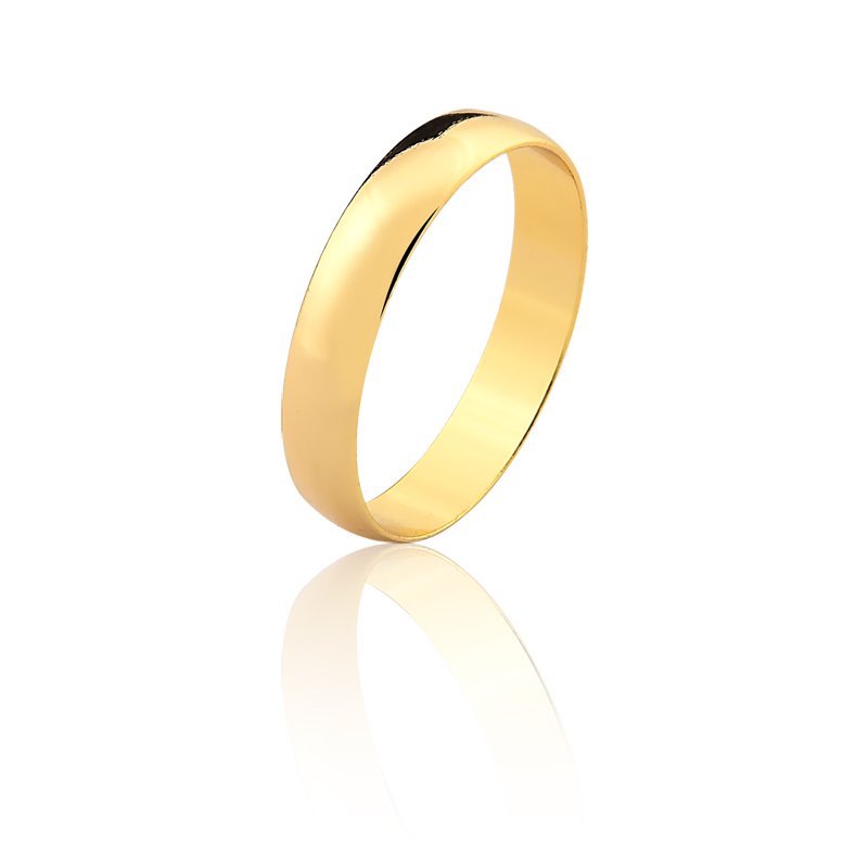 Aliança Lisa Banhada a Ouro 18K